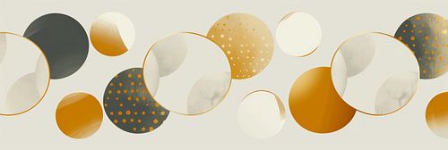 Wit goud en heel veel cirkels als kunst panorama