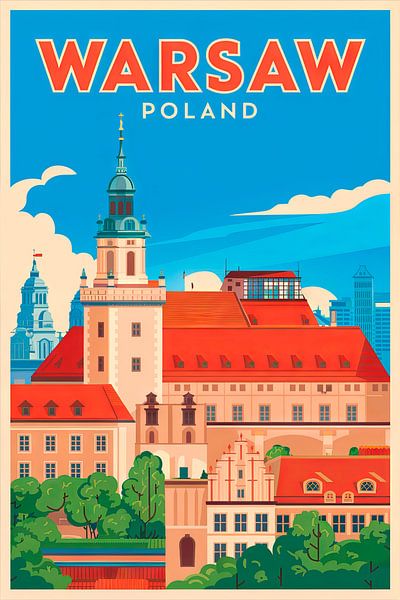Warschau, Polen van Poster Art Shop