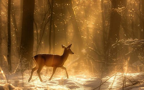 Elegant deer in the forest