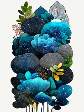 Dreamy Watercolor Translucent Botanical Leaves by Ani Mulyani