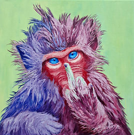 Figaro | Colourful Monkey Portrait by Viktoria Goudbeek