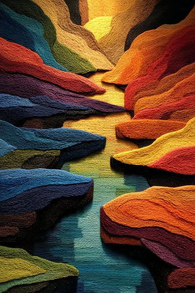 picturesque abstract colourful landscape by Egon Zitter