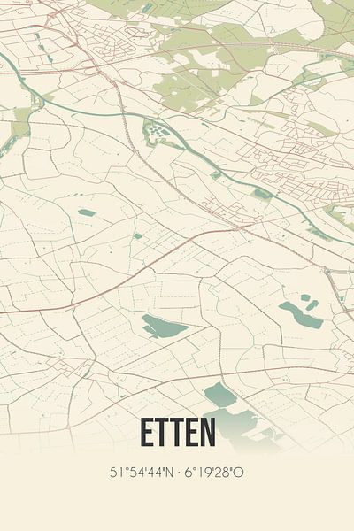 Vintage map of Etten (Gelderland) by Prints of Place