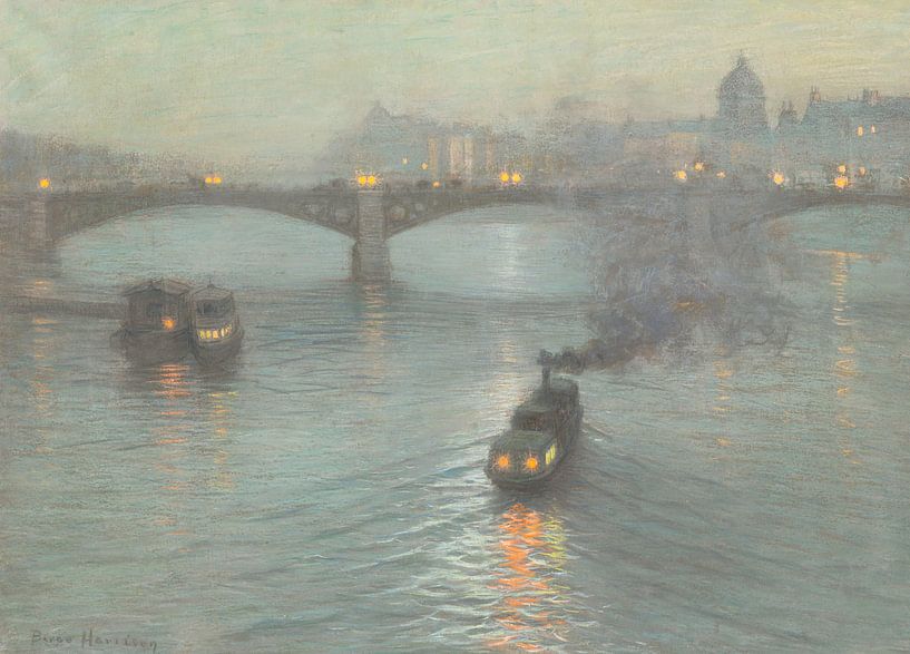L. Birge Harrison~Credit Night on the Seine by finemasterpiece