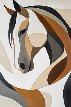 Kubistisch paard in abstract design van Imperial Art House