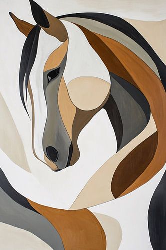 Kubistisch paard in abstract design