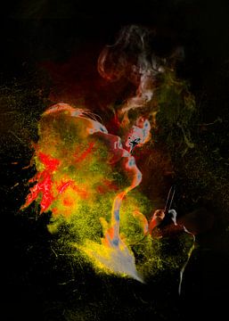 Rokende vrouw in het geel van Alex Neumayer