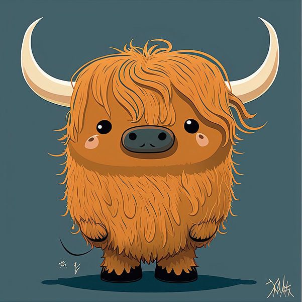 Standing Scottish Highlander Cartoon by Harvey Hicks