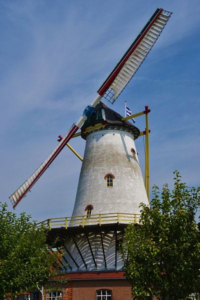 Windmühle De Graanhalm in Burgh-Haamstede dreht sich mit zwei Segeln von Rob Pols