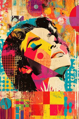 Kleurrijk portret in pop art