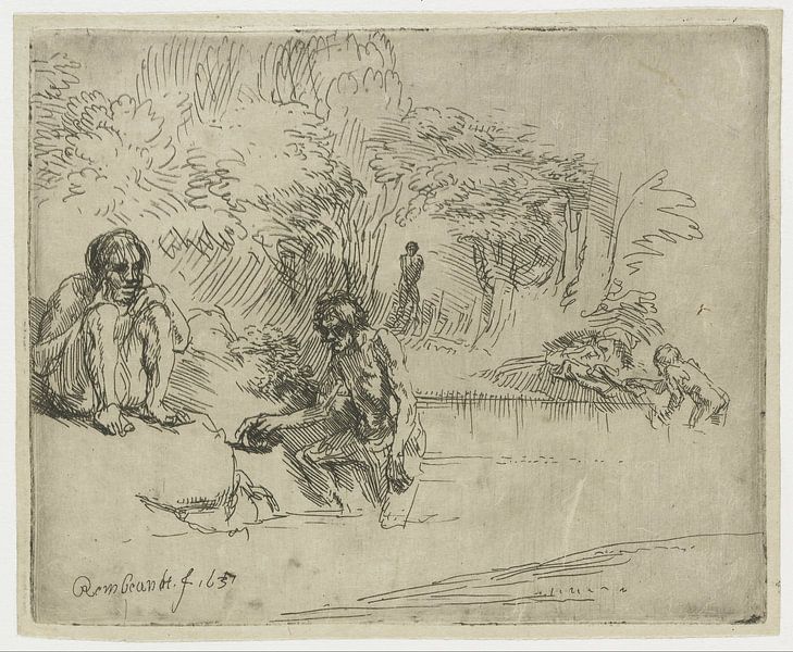 Badegäste, Rembrandt van Rijn von Ed z'n Schets