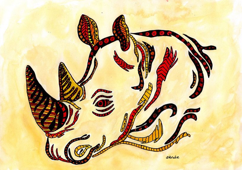 Mandala rhinoceros by Sandra Steinke