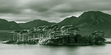 Derryclare Lough in digitale olieverf van Henk Meijer Photography