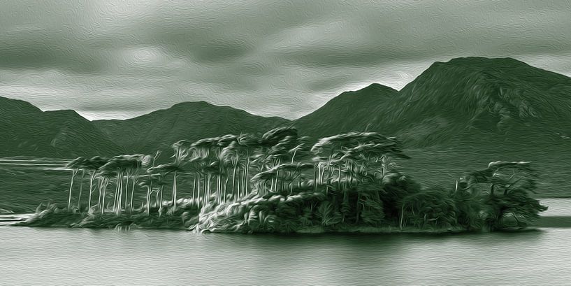 Derryclare Lough in digital oil paint by Henk Meijer Photography