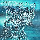 Turquoise winter wolf by Kathleen Artist Fine Art thumbnail