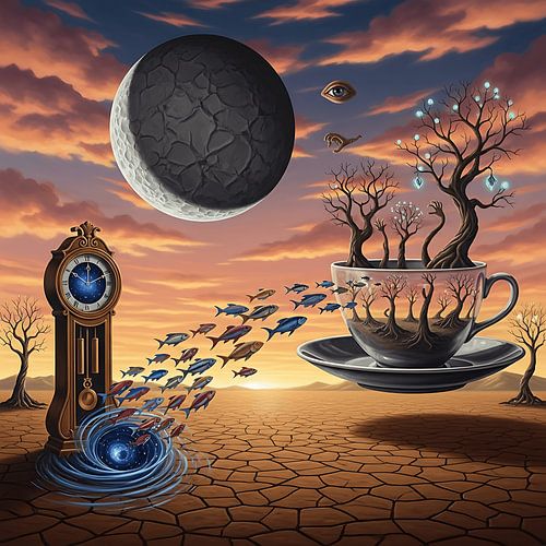 Surrealistische Droomlandschap Visie - Abstract Surrealisme Kunstdruk