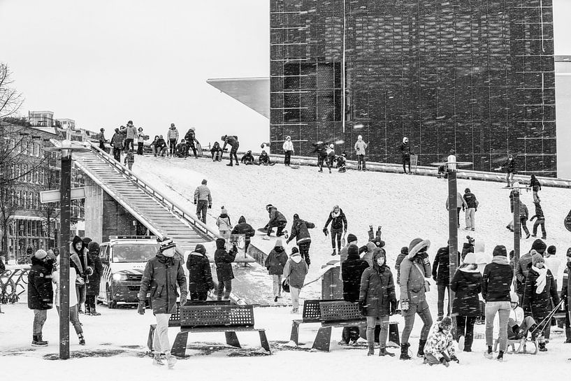 Amsterdam Schnee Stadt von Henny Boogert