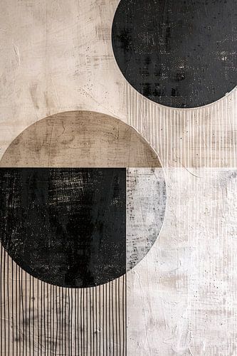 Cercles superposés avec texture et lignes