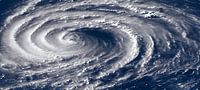 Panorama-satellietbeeld van een orkaan vanuit de ruimte Illustratie van Animaflora PicsStock thumbnail