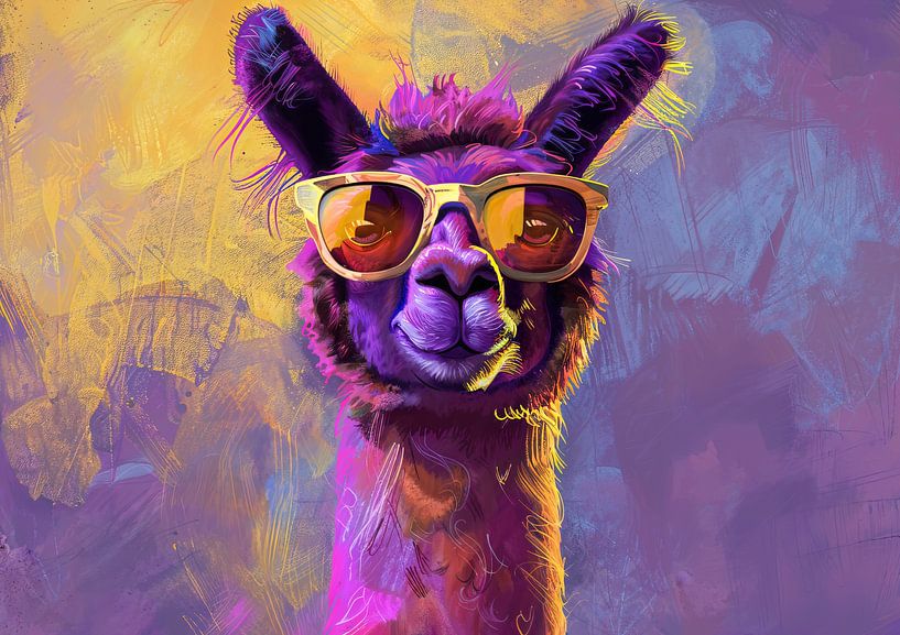 Lama Colourful Modern | Groove Grazer by Eye catching paintings