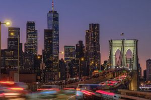New York    Brooklyn Bridge zur Abendstimmung