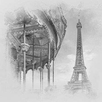 Typisch Parijs | Aquarelstijl van Melanie Viola