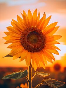 Sonnenblume im goldenen Abendlicht