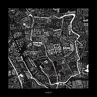 Kaart van Utrecht als plattegrond met straatnamen