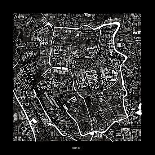 Map of Utrecht as a map with street names
