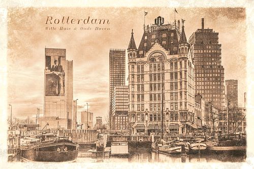 Vintage Ansichtskarte: Weiße Haus und Alte Hafen von Frans Blok - Fotos, Kunst und weitere Wanddekoration