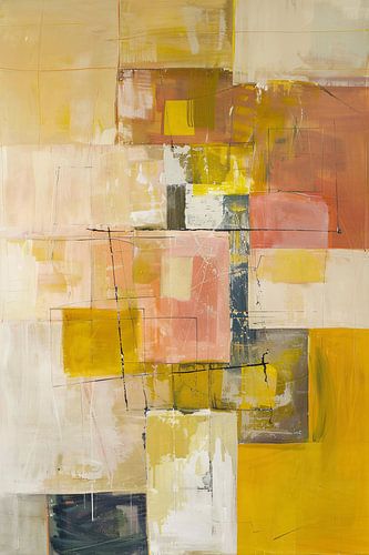 Geometrische abstractie in zachte kleurtonen