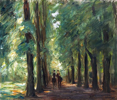 Twee ruiters in de laan bij Sakrow, Wohl - Max Liebermann, 1924