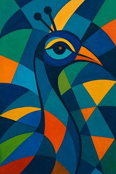 Peinture de paon. sur Galerie Hoppenbrouwers