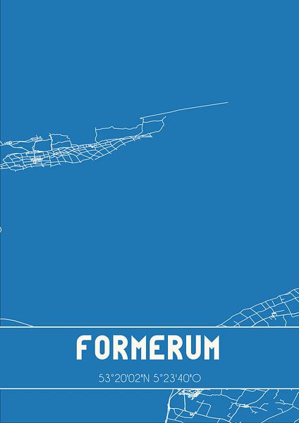 Blueprint | Carte | Formerum (Fryslan) par Affiches de lieux