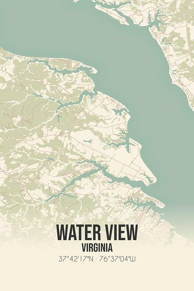 Vintage map of Water View (Virginia), USA. by Prints of Place