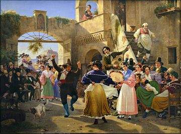 Wilhelm Marstrand, Roman citizens gathered for merriment in an Osteria, 1839