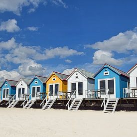 Strandhäuser auf dem Stand von Vlissingen in Zeeland von Zeeland op Foto