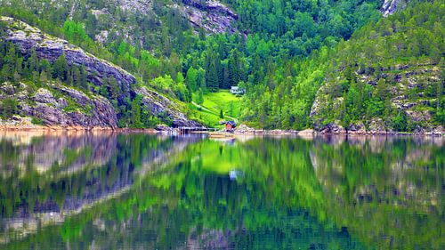 Spiegeling in het Storvika.