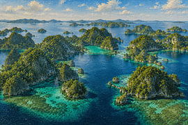 De smaragdgroene eilanden van Raja Ampat van Vínculae