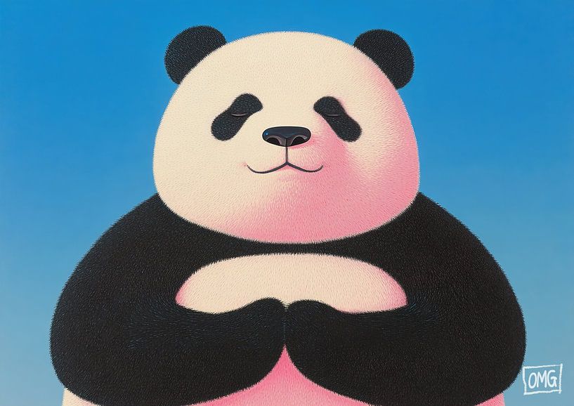 Panda | Zen Panda Smile par OMG Art