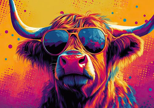 Highland Cow Pop Art von Niklas Maximilian