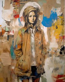 Modern collage, portrait of a girl by Carla Van Iersel