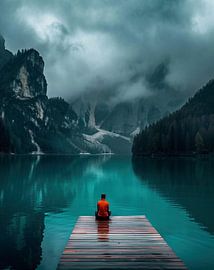 Mystical atmosphere at the mountain lake