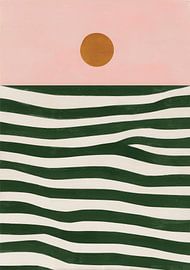 Minimalist colour block design pink brown green by Niklas Maximilian