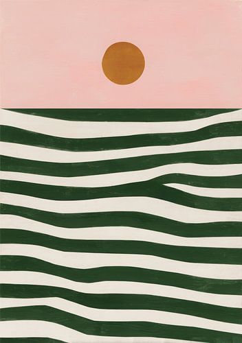 Minimalist colour block design pink brown green
