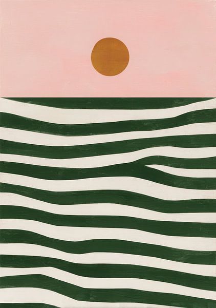 Minimalist colour block design pink brown green by Niklas Maximilian