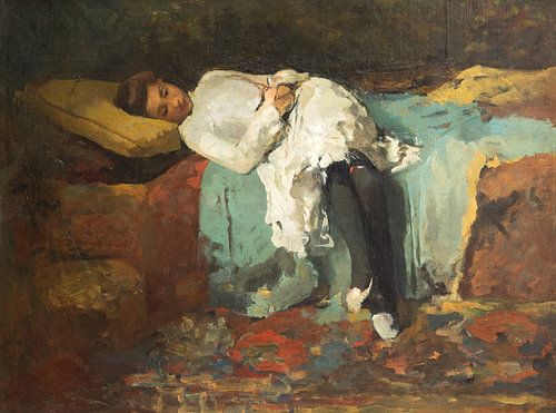 Liggende vrouw op een bank, Coba Ritsema