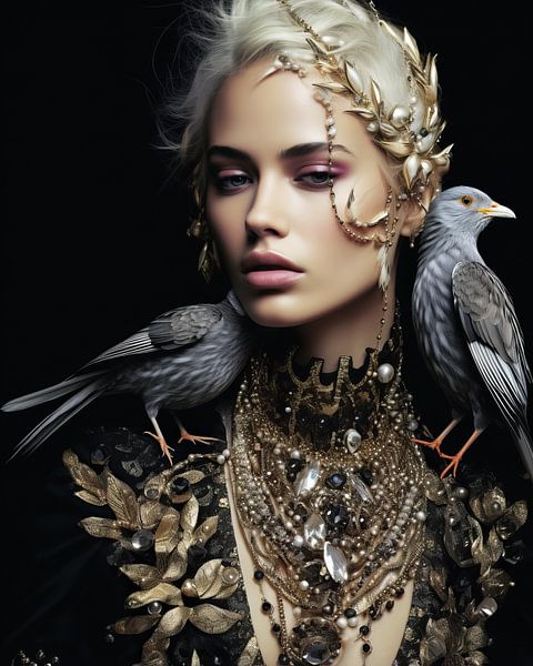 Extraordinary fine art portrait &quot;Birdland&quot; by Carla Van Iersel