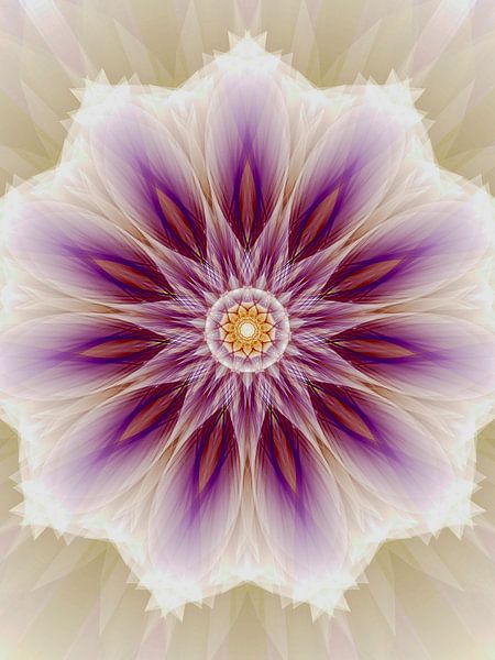 Mandala digital art 'Nude with eggplant' by Ivonne Fuhren- van de Kerkhof