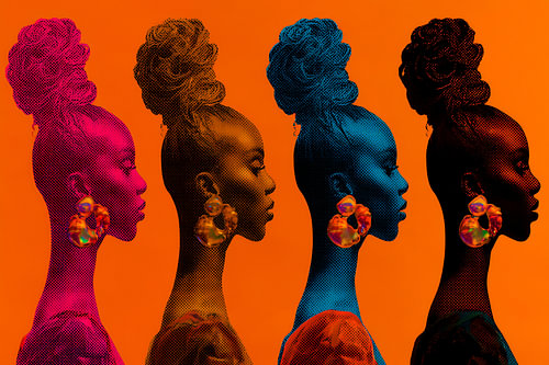 Pop Art Portrait in Orange